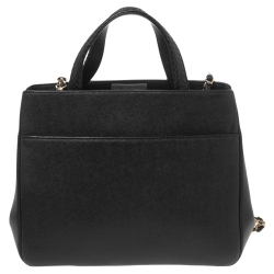 Pre Owned Chanel Black Caviar Leather and Python Small Business Affinity Shopper Bag