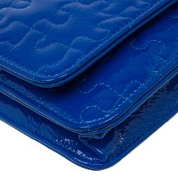 Pre Owned Chanel Blue Patent Leather Reissue Puzzle WOC Shoulder Bag