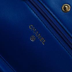 Pre Owned Chanel Blue Patent Leather Reissue Puzzle WOC Shoulder Bag