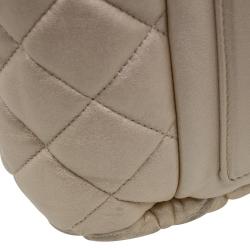 Pre Owned Chanel Gold Iridescent Quilted Leather Coco Cocoon Bowling Bag