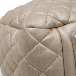 Pre Owned Chanel Gold Iridescent Quilted Leather Coco Cocoon Bowling Bag