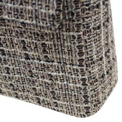 Pre Owned Chanel Grey Quilted Chocolate Bar Tweed East West Flap Bag