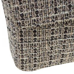 Pre Owned Chanel Grey Quilted Chocolate Bar Tweed East West Flap Bag
