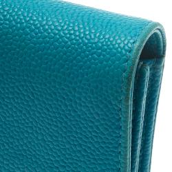 Pre Owned محفظة كونتيننتال شانيل جلد زرقاء