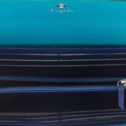 Pre Owned محفظة كونتيننتال شانيل جلد زرقاء