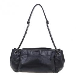 Pre Owned Chanel Black Leather Shoulder Bag