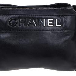 Pre Owned Chanel Black Leather Shoulder Bag