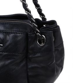 Pre Owned Chanel Black Leather Shoulder Bag