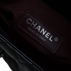 Pre Owned Chanel Black Quilted Caviar Leather Mini Coco Top Handle Bag