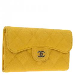 Chanel Yellow Calfskin iPhone 5 Case and Card Holder