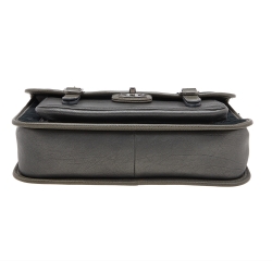 Pre Owned Chanel Metallic Grey/Black Iridescent Leather Paris Bombay Back To School Messenger Bag