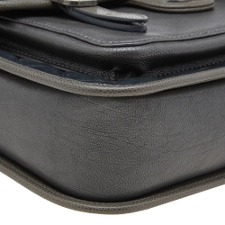 Pre Owned Chanel Metallic Grey/Black Iridescent Leather Paris Bombay Back To School Messenger Bag