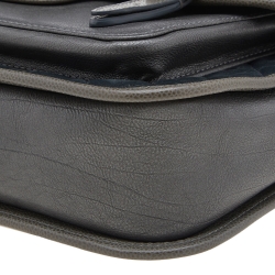 Pre Owned Chanel Metallic Grey/Black Iridescent Leather Paris Bombay Back To School Messenger Bag