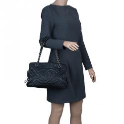 Pre Owned Chanel Black Quilted Caviar Soft Leather Timeless Shopping Tote