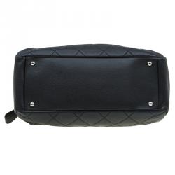 Pre Owned Chanel Black Quilted Caviar Soft Leather Timeless Shopping Tote