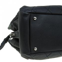 Pre Owned Chanel Black Quilted Caviar Soft Leather Timeless Shopping Tote