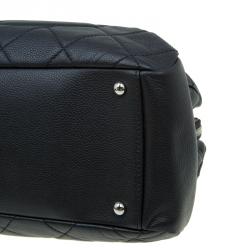 Pre Owned Chanel Black Quilted Caviar Soft Leather Timeless Shopping Tote