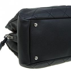 Pre Owned Chanel Black Quilted Caviar Soft Leather Timeless Shopping Tote