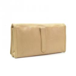 Chanel Beige Lambskin CC Flap Clutch