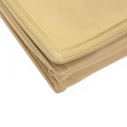 Pre Owned Chanel Beige Lambskin CC Flap Clutch