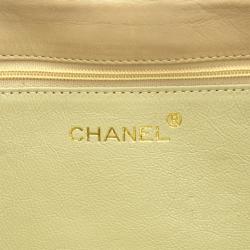 Pre Owned Chanel Beige Lambskin CC Flap Clutch