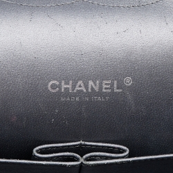 Pre Owned حقيبة شانيل ماكسي كلاسيك قلاب واحد جلد مبطن رصاصي