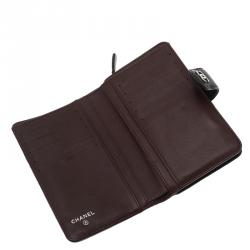 مملوكة مسبقًا محفظة صغيرة شانيل CC جلد أسود مبطن