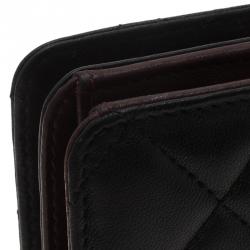 مملوكة مسبقًا محفظة صغيرة شانيل CC جلد أسود مبطن