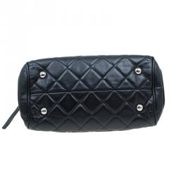 Pre Owned Chanel Black Lambskin Small CC Crown Camera Case Bag 
