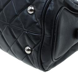 Pre Owned Chanel Black Lambskin Small CC Crown Camera Case Bag 