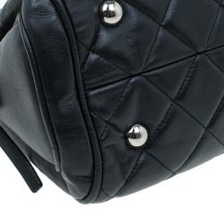 Pre Owned Chanel Black Lambskin Small CC Crown Camera Case Bag 