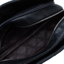 Pre Owned Chanel Black Lambskin Small CC Crown Camera Case Bag 