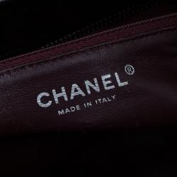 Pre Owned Chanel Black Lambskin Small CC Crown Camera Case Bag 