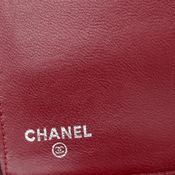 Chanel Red Quilted Leather Yen Continental Wallet