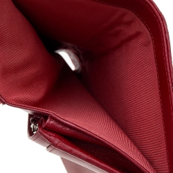 Chanel Red Quilted Leather Yen Continental Wallet