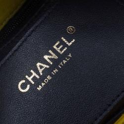 Pre Owned Chanel Yellow Quilted Jersey Small Just Mademoiselle Bowling Bag