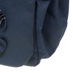Pre Owned Chanel Blue Denim CC Logo Flap Bag