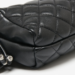 Pre Owned Chanel Black Quilted Leather Waist Belt Bag