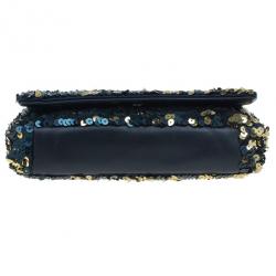 Pre Owned حقيبة شانيل ترتر أسود وذهبي بقلاب