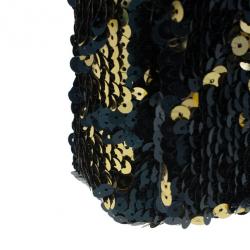 Pre Owned حقيبة شانيل ترتر أسود وذهبي بقلاب