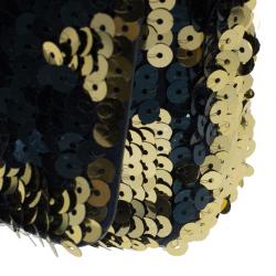 Pre Owned حقيبة شانيل ترتر أسود وذهبي بقلاب