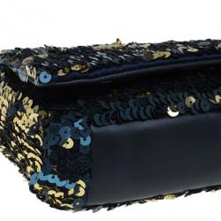 Pre Owned حقيبة شانيل ترتر أسود وذهبي بقلاب