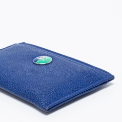 Chanel Blue Caviar Leather CC Button Card Holder