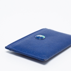 Chanel Blue Caviar Leather CC Button Card Holder
