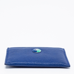 Chanel Blue Caviar Leather CC Button Card Holder