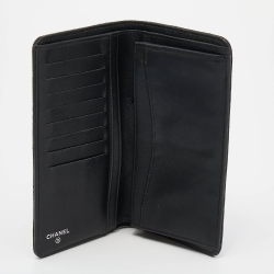 Chanel Black Quilted Caviar Leather Yen Continental Wallet