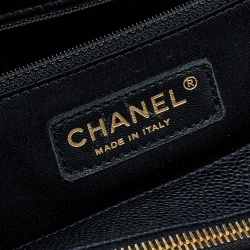 Pre Owned حقيبة يد توتس شانيل GST XL شوبير جلد كافيار مبطن أسود 