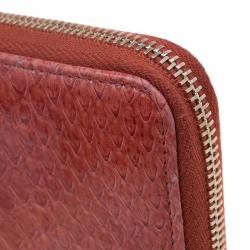 Chanel Brown Python Zip Around Wallet