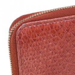 Chanel Brown Python Zip Around Wallet