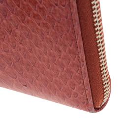 Chanel Brown Python Zip Around Wallet